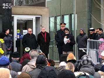 Dignitaries and citizens gather at city hall in solidarity following Mosque attacks Mar. 22, 2019 (BlackburnNews.com photo by Martin Vrolyk)