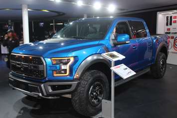 A Ford F-150 pickup truck is displayed at the North American International Auto Show in Detroit, January 15, 2018. Photo by Mark Brown/Blackburn News.