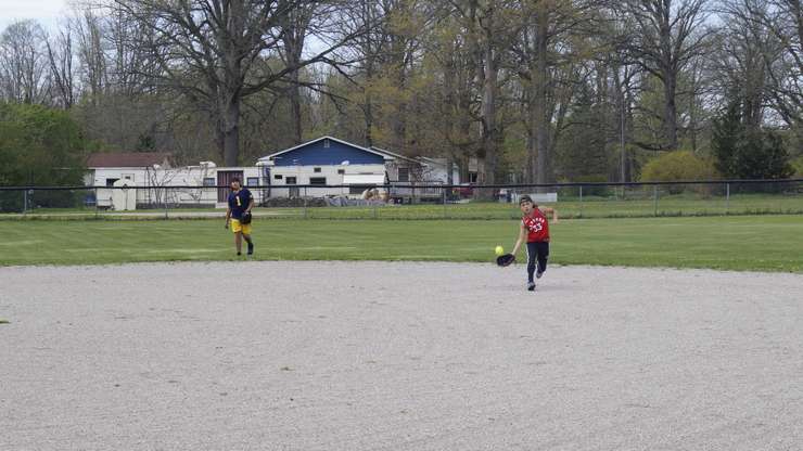 Children playing at the ballpark. May 1, 2024. (Photo by Natalia Vega) 