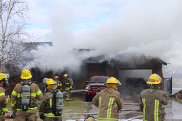 Fire at a house on Erie Street South in Merlin on January 8, 2020. (Photo by Allanah Wills)