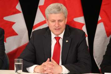 Prime Minister Stephen Harper in Windsor, May 13, 2015. (Photo by Jason Viau)