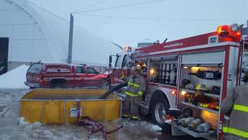 Firefighters responded to a farm property on Churchill Line after a fire broke out, February 9, 2018. (Photo courtesy of Petrolia and North Enniskillen Fire Department via Facebook)