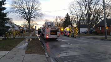 Firefighters respond to a house fire on Indian Rd. N, January 26, 2018. 
(Photo by BlackburnNewsSarnia.com)