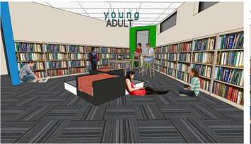 Artist's rendering of the renovated Cada Library in Tecumseh. Image provided by Joe Bachetti/Facebook.
