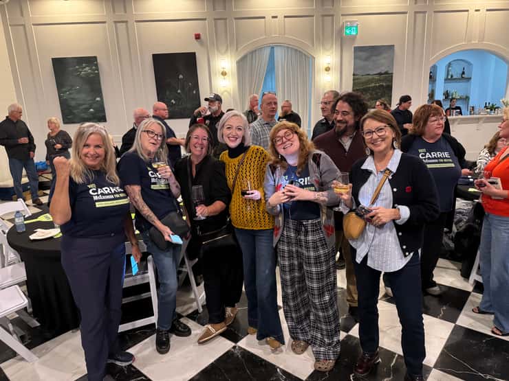 Carrie McEachran supporters gather to watch election results in Sarnia. October 26, 2026 Photo by Melanie Irwin.