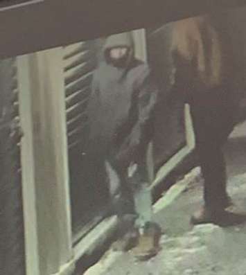 One of two men wanted by police in relation to a theft in Thamesville over the weekend. January 28, 2019. (Photo courtesy of Chatham-Kent police)