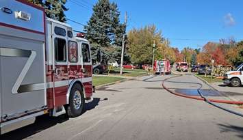 Emergency crews respond to a house fire in Forest - October 20/25 (Photo courtesy of Lambton Shores Fire via Facebook)