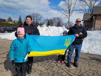 Vigil at St. George's Ukrainian Catholic Church, Sunday Feb 27, 2022. Blackburn Media photo by Stephanie Chaves. 