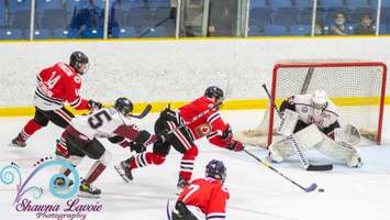 The Sarnia Legionnaires hosting the Chatham Maroons. 17 March 2022. Shawna Lavoie Photography.