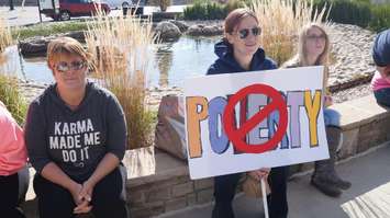 Sarnia's anti-poverty rally at city hall. October 14, 2016 BlackburnNews.com photo by Leeya Morrow