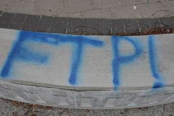 Germain Park Vandalism. March 2016. Photo submitted by Sarnia Police Services.