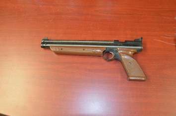 Chatham-Kent police seized this firearm after executing a search warrant at a residence in Chatham. (Photo courtesy of the Chatham-Kent Police Service)