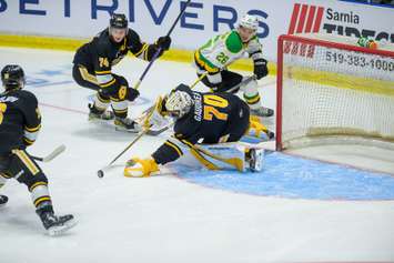 The Sarnia Sting host the London Knights in Game four of the Western Conference final. May 3, 2023 (Metcalfe Photography)