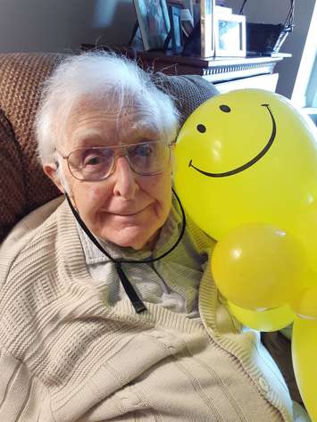 Balloon buddies delivered by Just Baskits and Balloon Decor to residents at Sarnia’s Rosewood Village Retirement Home. Photo courtesy of executive director Jenica Tanguay. January 2021.