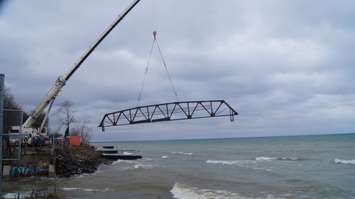 The Cull Drain Bridge is dismantled and removed. November 27, 2014 (Blackburnnews.com photo by Jake Jeffrey)