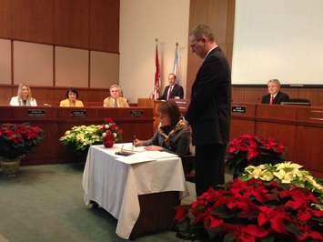 Inaugural meeting of the 2014-2018 Sarnia City Council December 1, 2014 (BlackburnNews.com photo by Melanie Irwin)