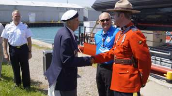 The Memorial Cup is loaded on the Canadian Coast Guard Ship Constable Carriere to travel to the Memorial Cup host city of Windsor.  May 18, 2017 (Photo by Melanie Irwin)