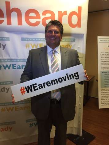WRH CEO David Musyj announces next steps for mega hospital.  (Photo by Paul Pedro)