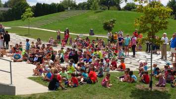 Children gather for the Super Kids CK Launch in Kingston Park (Photo by Jake Kislinsky)