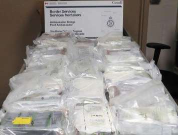 Cocaine seized at the Ambassador Bridge by Canada Border Services Agency officers, September 24, 2015.
