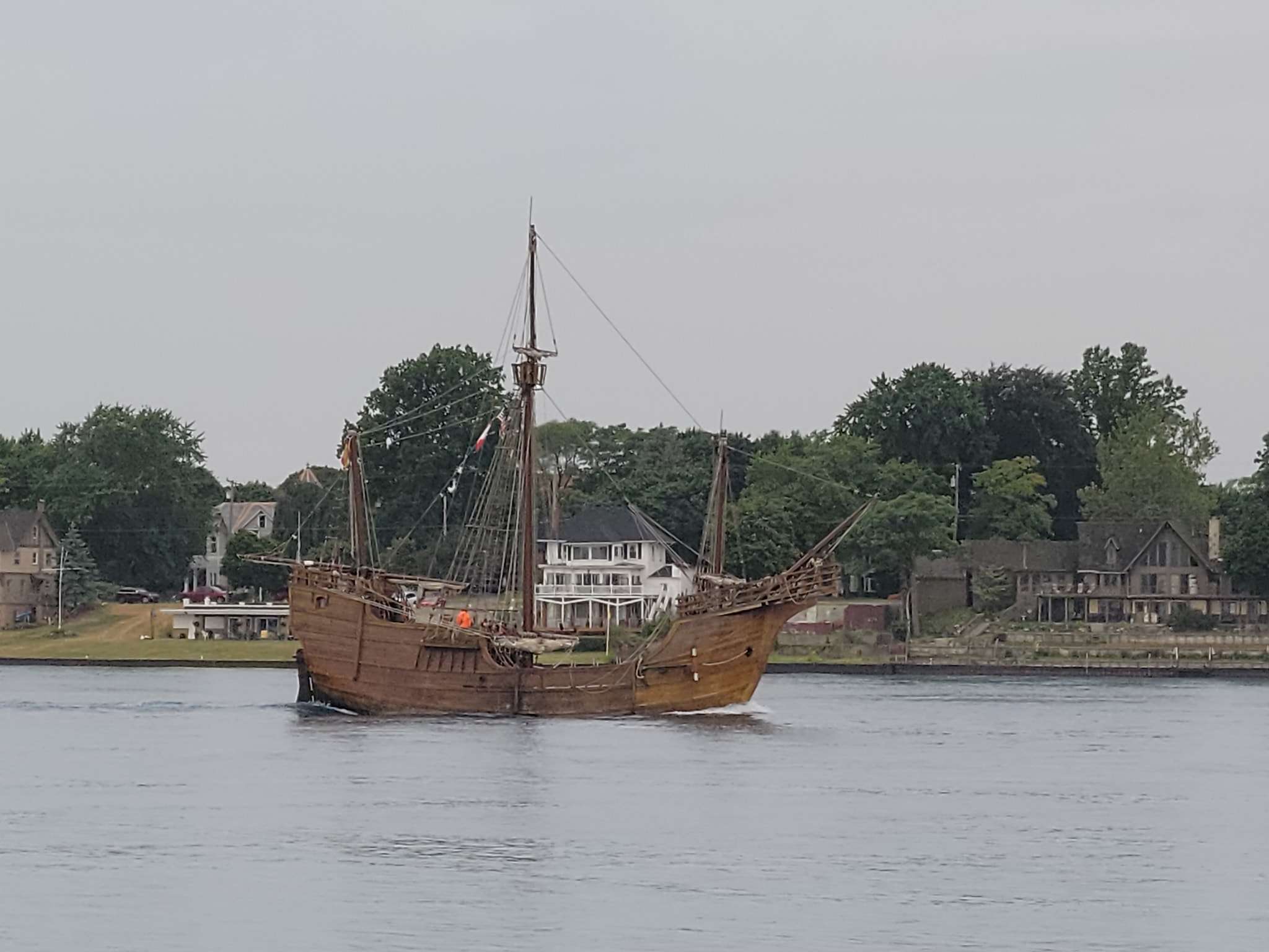 Christopher Columbus replica ship sails by Sarnia