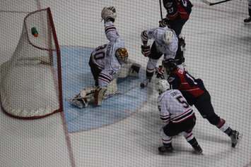 The Windsor Spitfires play the Owen Sound Attack at the WFCU Centre on January 7, 2016. (Photo by Ricardo Veneza)