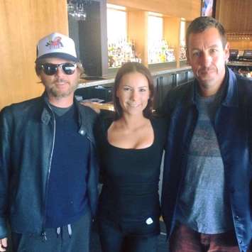 David Spade and Adam Sandler at the Riverside Keg. April 14, 2017. (Photo courtesy of Andrea Renaud)