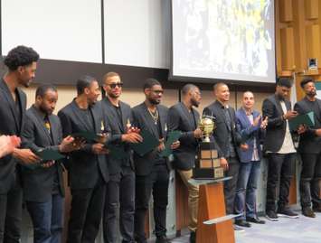 NBL Canada Champion, London Lightning honoured in special ceremony at city hall, June 6, 2017. (Photo by Miranda Chant, Blackburn News)