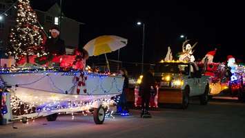 Floats taking part in the Corunna Santa Claus Parade. (Photo by the Optimist Club of Moore)