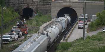 Train derailment inside the St. Clair tunnel between Sarnia and Port Huron. June 28, 2019. (BlackburnNews photo by Colin Gowdy)