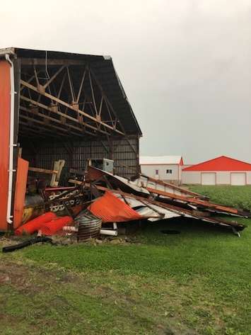 A barn damaged in a storm Sept 11/19 (Submitted photo)