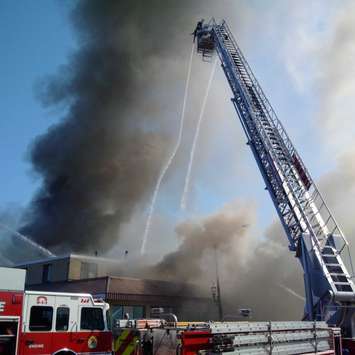 Image of a structure fire at 840 Wyandotte St. E, May 23, 2016 (Photo courtesy of Windsor Fire and Emergency Services)