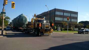 Waste Heat Exchanger moves through Sarnia, Wed Sep 16, 2015. Photo by Sarnia Police via Twitter.