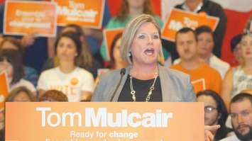 Provincial NDP Leader Andrea Horwath attends rally in Point Edward Aug 25, 2015. 