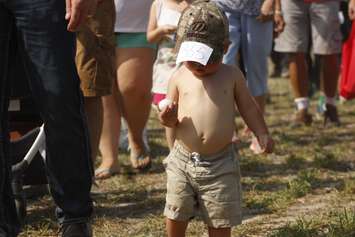 Andy is participant number 365 in the world record attempt for most people in an egg & spoon race. (Photo by Angelica Haggert). 