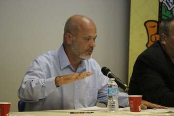 The Conservative candidate for Chatham-Kent-Leamington, Dave Van Kesteren, attends an all-candidates debate in Tilbury on September 24, 2015. (Photo by Ricardo Veneza)