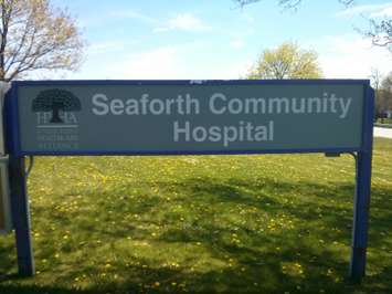 Seaforth Community Hospital Sign, Seaforth, ON. (Photo by Craig Power, © 2016).