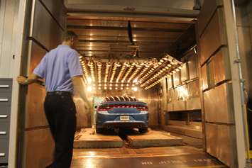 A vehicle is tested to simulate extreme heat and cold at the Chrysler Research Centre, June 15, 2016. (Photo by Jason Viau)