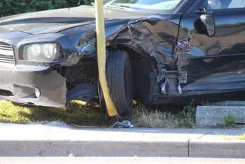 Emergency crews respond to a crash at the intersection of Giles Blvd. E and Howard Ave., June 24, 2016. (Photo by Jason Viau)