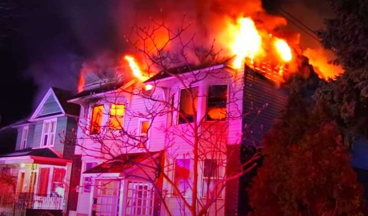 (Photo courtesy of OnLocation TV on X of a fire on Cameron Boulevard on January 29, 2025)