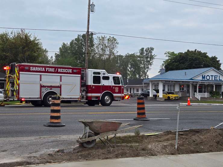 Fire at Bluewater Motel on London Line - Oct. 1/24 (Blackburn Media Photo by Josh Boyce)