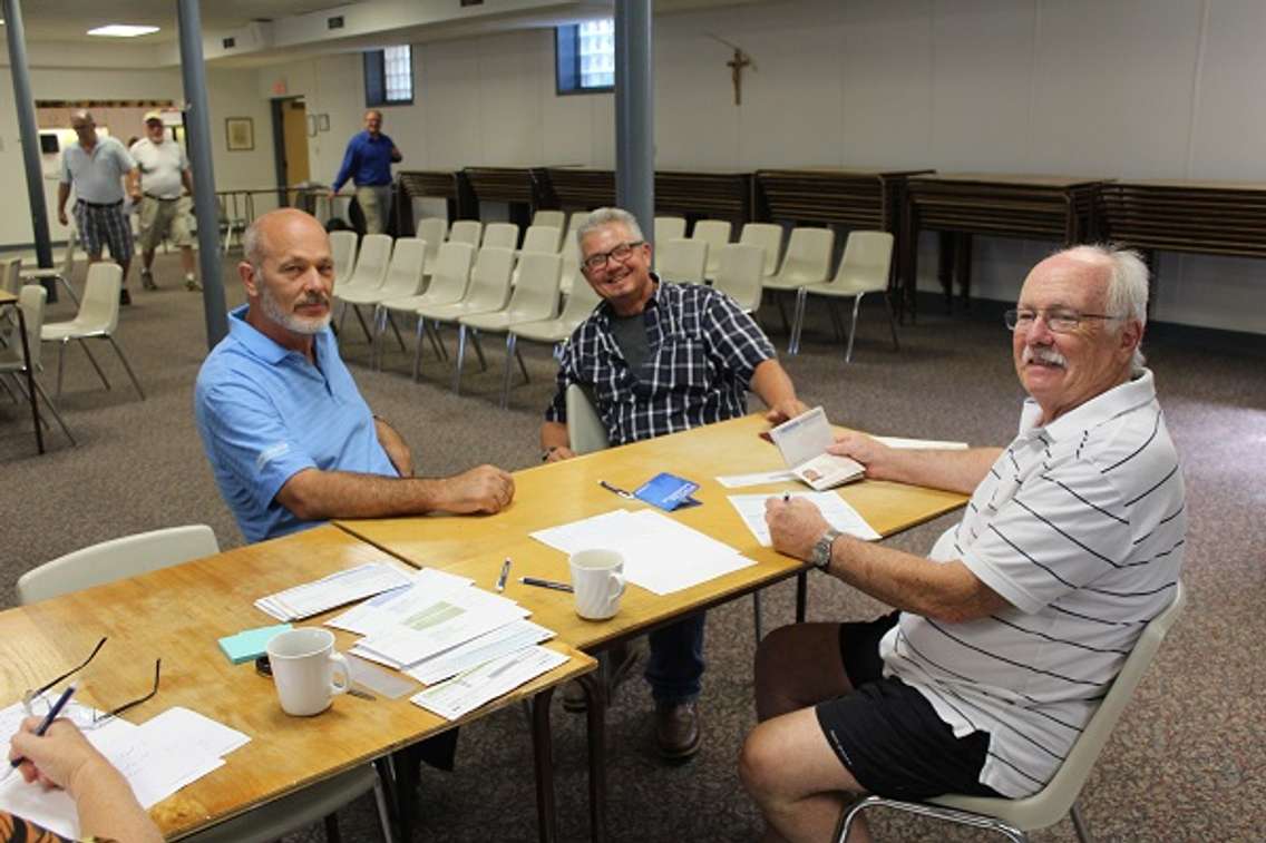Chatham-Kent-Leamington MP Dave Van Kesteren with volunteers at his passport clinic in Chatham, September 7, 2016 (Photo by Jake Kislinsky)