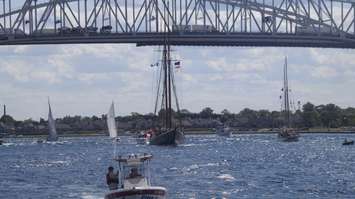 The iconic Bluenose II on the St. Clair River Aug. 2019 (BlackburnNews.com photo by Stephanie Chaves)