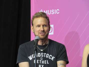 Corey Hart speaks to media at the 2019 Juno Awards at Budweiser Gardens, March 17, 2019. (Photo by Miranda Chant, Blackburn News)