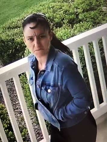 Chatham-Kent police are looking to identify this woman in connection with a break-in at a residence in Wallaceburg. (Photo courtesy of Chatham-Kent police)