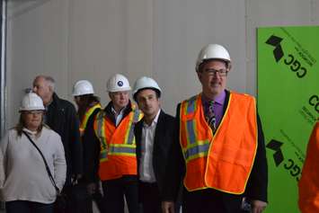 Mayor Darrin Canniff tours the construction site of the Cascades Casino in Chatham on February 5, 2019. (Photo by Allanah Wills) 