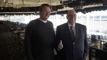 Hiawatha Horse Park owner Jim Henderson and Sarnia-Lambton MPP Bob Bailey. October 25, 2018. (Photo by Colin Gowdy, BlackburnNews)