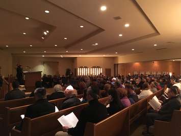 Different walks of life from the Windsor area attended a solemn vigil in memory of the precious Jewish lives lost in Pittsburgh this past weekend. Oct 30, 2018. (Photo by Paul Pedro)