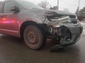 Emergency crews respond to Main Street in Waterford following a two-vehicle crash involving an ATV, December 11, 2018.  (Photo courtesy of the OPP)