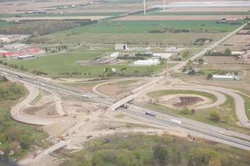 Aerial shots of 40/401 construction.  June 02, 2017. (Photo courtesy of Municipality of Chatham-Kent)